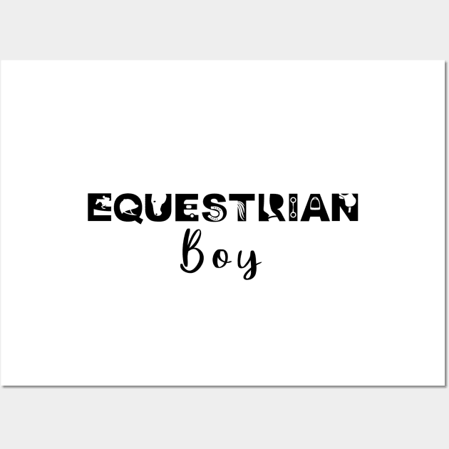 Equestrian Boy (Black) Wall Art by illucalliart